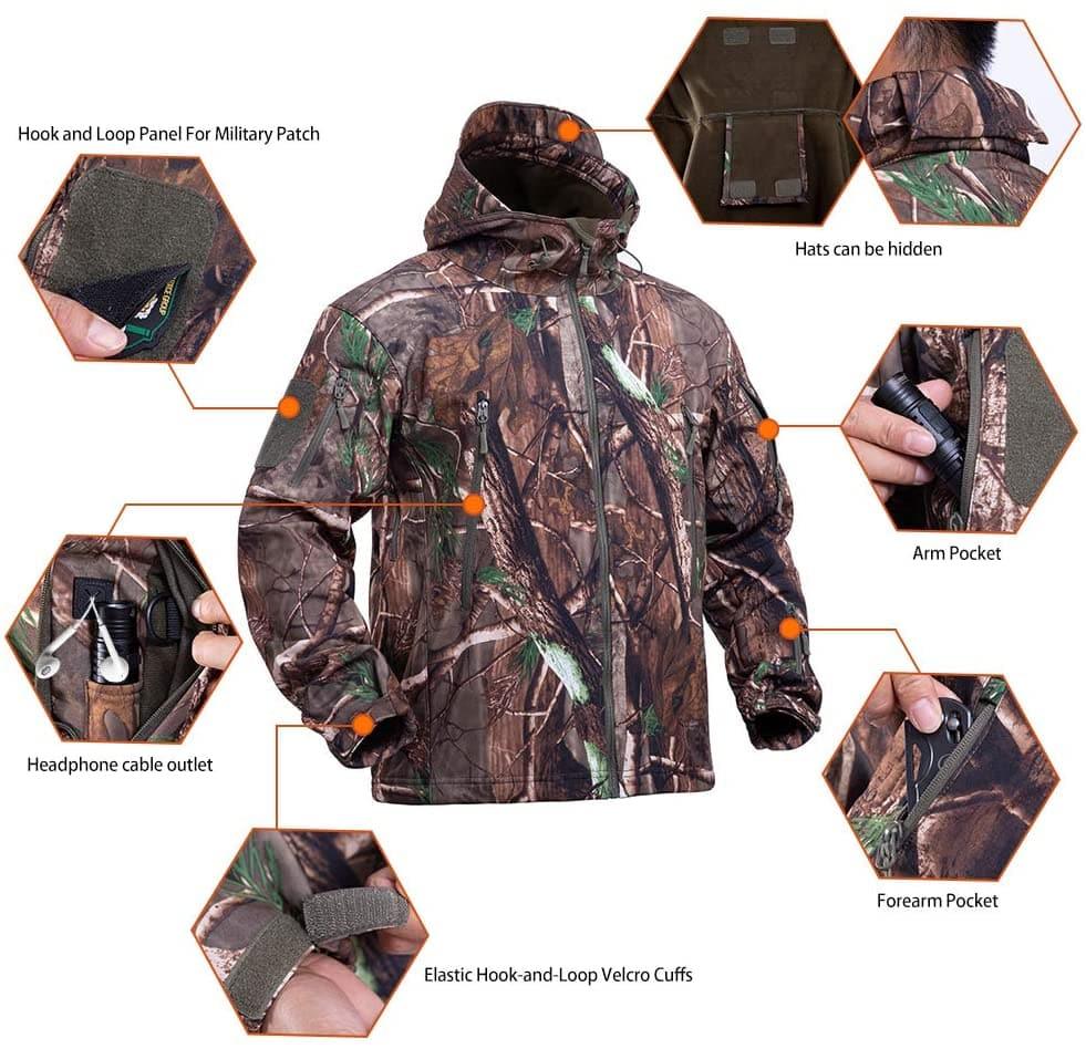 Men's Camouflage Windproof Jacket for Hunting Adventures