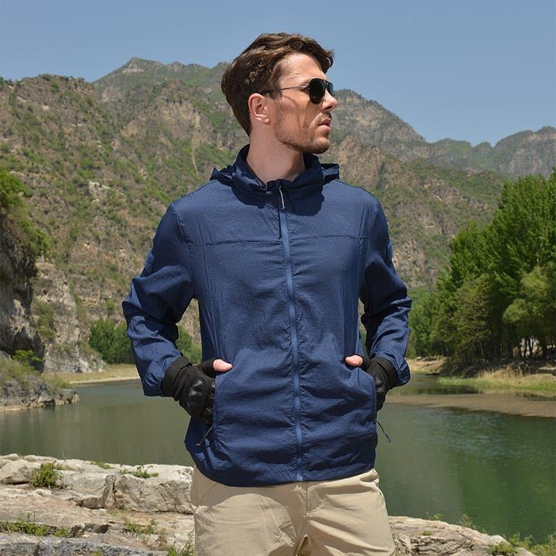 Hooded Sun Protection Jacket for Active Outdoor Sports