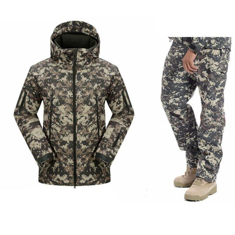 Hiking And Fishing Python Softshell Fleece Tactical Suit