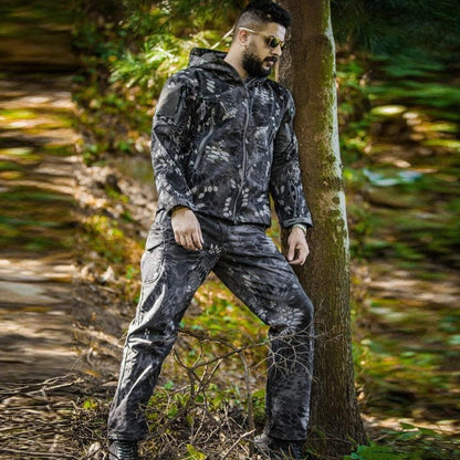 Hiking And Fishing Python Softshell Fleece Tactical Suit