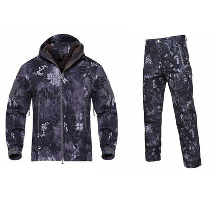 Hiking And Fishing Python Softshell Fleece Tactical Suit